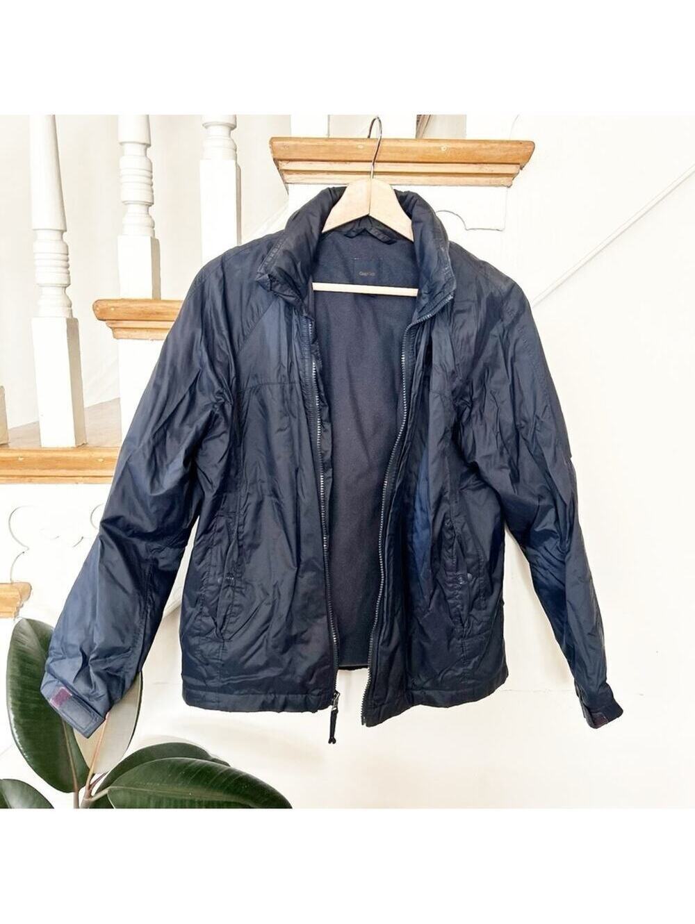 Gap Kids Navy Blue Lightweight Windbreaker Jacket Full Zip Youth Unisex Preowned